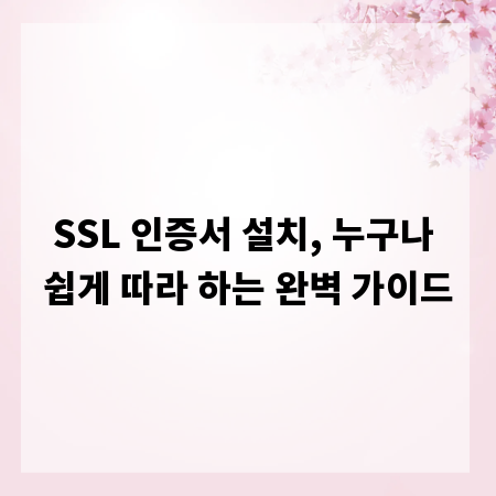 SSL 인증서 설치, 누구나 쉽게 따라 하는 완벽 가이드