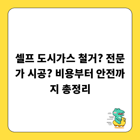 셀프 도시가스 철거? 전문가 시공? 비용부터 안전까지 총정리