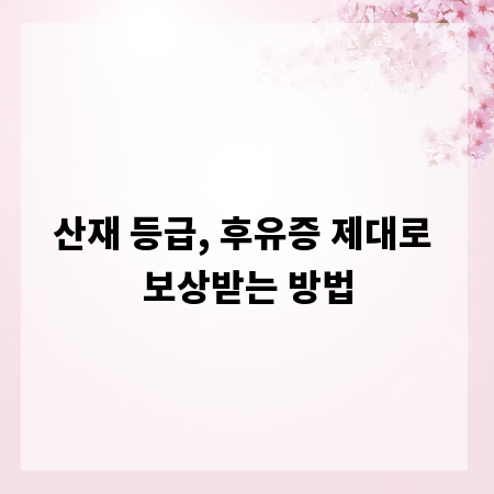 산재 등급, 후유증 제대로 보상받는 방법