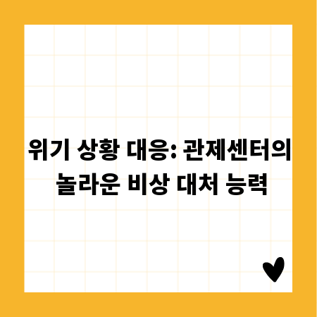 위기 상황 대응: 관제센터의 놀라운 비상 대처 능력