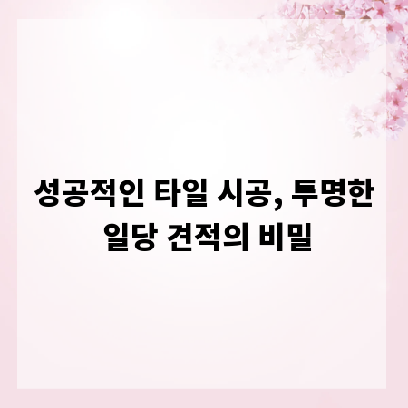 성공적인 타일 시공, 투명한 일당 견적의 비밀
