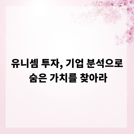 유니셈 투자, 기업 분석으로 숨은 가치를 찾아라