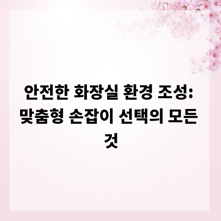 안전한 화장실 환경 조성: 맞춤형 손잡이 선택의 모든 것