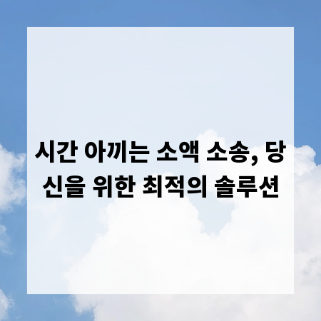 시간 아끼는 소액 소송, 당신을 위한 최적의 솔루션