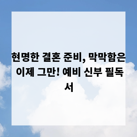 현명한 결혼 준비, 막막함은 이제 그만! 예비 신부 필독서