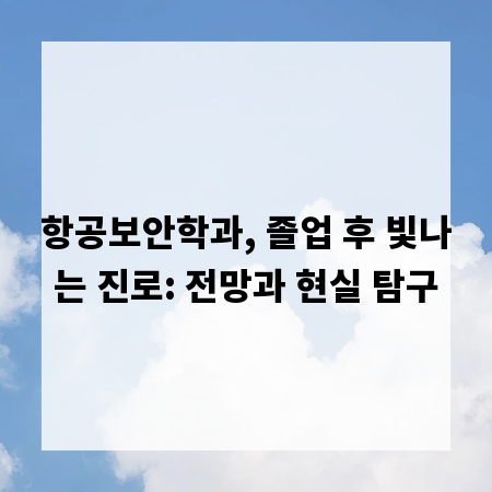 항공보안학과, 졸업 후 빛나는 진로: 전망과 현실 탐구