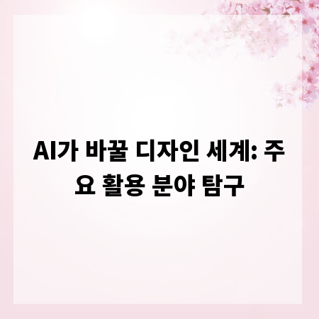 AI가 바꿀 디자인 세계: 주요 활용 분야 탐구