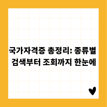 국가자격증 총정리: 종류별 검색부터 조회까지 한눈에