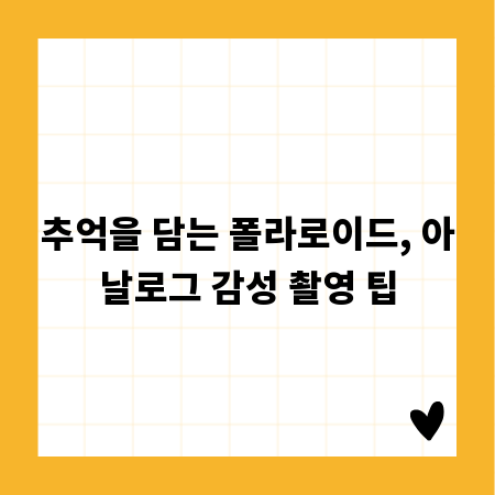 추억을 담는 폴라로이드, 아날로그 감성 촬영 팁