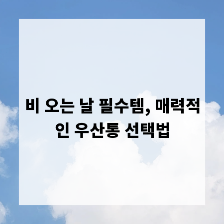 비 오는 날 필수템, 매력적인 우산통 선택법