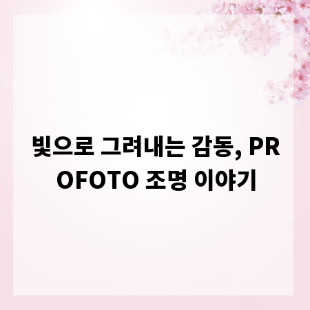 빛으로 그려내는 감동, PROFOTO 조명 이야기