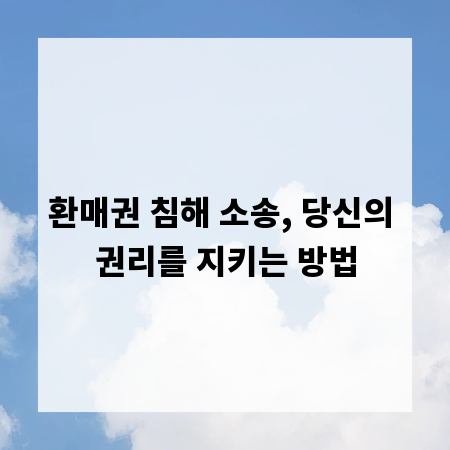 환매권 침해 소송, 당신의 권리를 지키는 방법