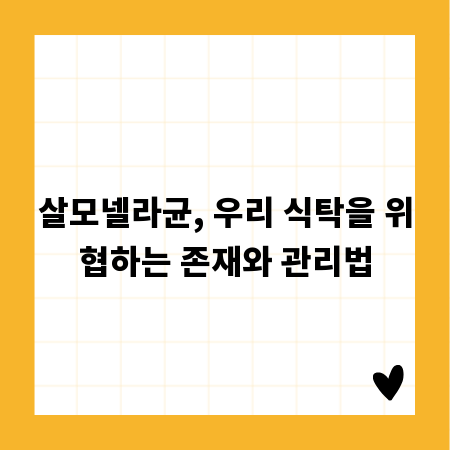 살모넬라균, 우리 식탁을 위협하는 존재와 관리법