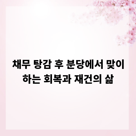 채무 탕감 후 분당에서 맞이하는 회복과 재건의 삶