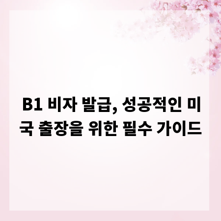 B1 비자 발급, 성공적인 미국 출장을 위한 필수 가이드