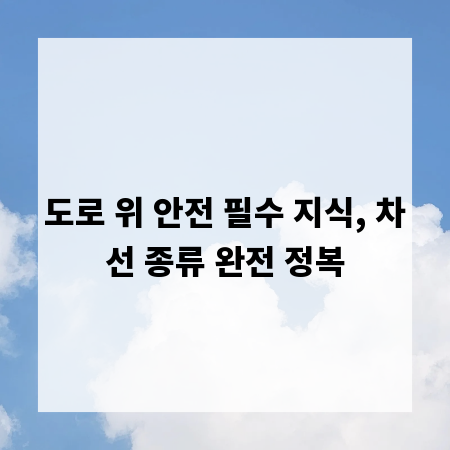 도로 위 안전 필수 지식, 차선 종류 완전 정복