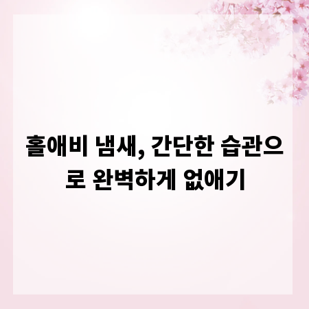 홀애비 냄새, 간단한 습관으로 완벽하게 없애기
