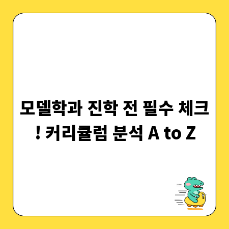 모델학과 진학 전 필수 체크! 커리큘럼 분석 A to Z