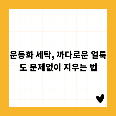 운동화 세탁, 까다로운 얼룩도 문제없이 지우는 법