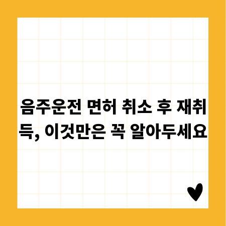 음주운전 면허 취소 후 재취득, 이것만은 꼭 알아두세요