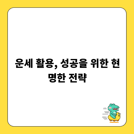 운세 활용, 성공을 위한 현명한 전략