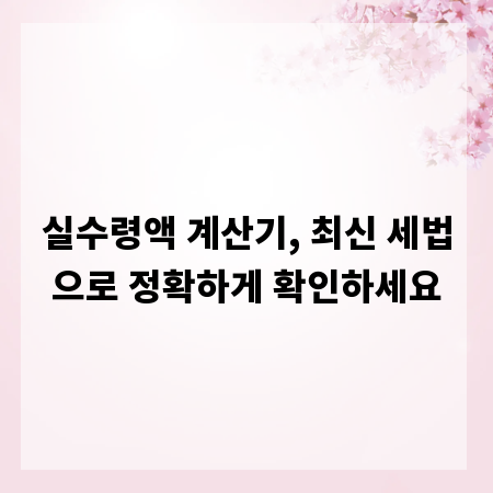 실수령액 계산기, 최신 세법으로 정확하게 확인하세요