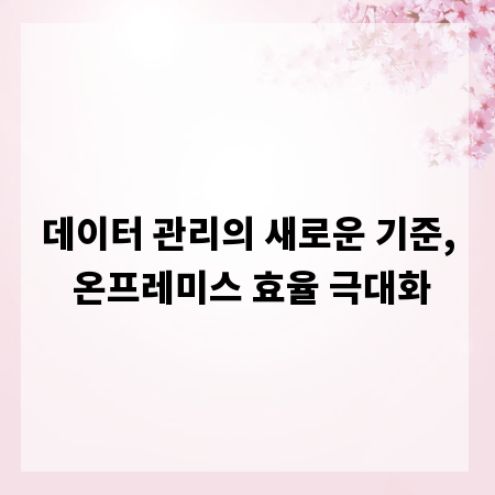데이터 관리의 새로운 기준, 온프레미스 효율 극대화