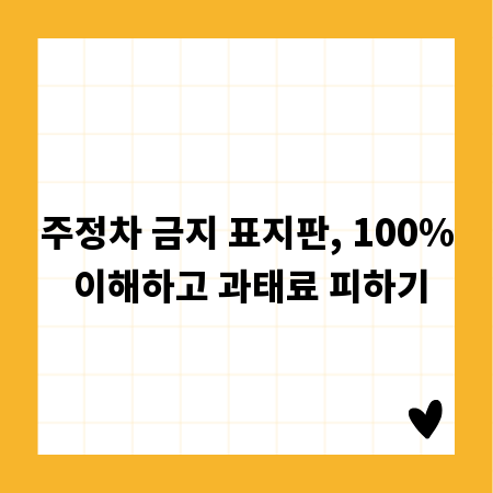 주정차 금지 표지판, 100% 이해하고 과태료 피하기