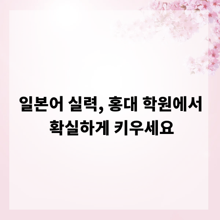 일본어 실력, 홍대 학원에서 확실하게 키우세요