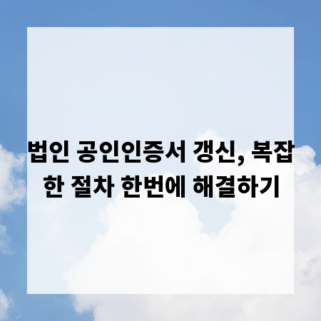 법인 공인인증서 갱신, 복잡한 절차 한번에 해결하기