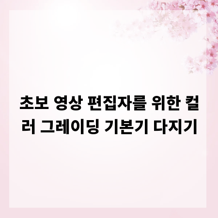 초보 영상 편집자를 위한 컬러 그레이딩 기본기 다지기