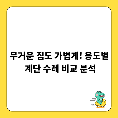 무거운 짐도 가볍게! 용도별 계단 수레 비교 분석