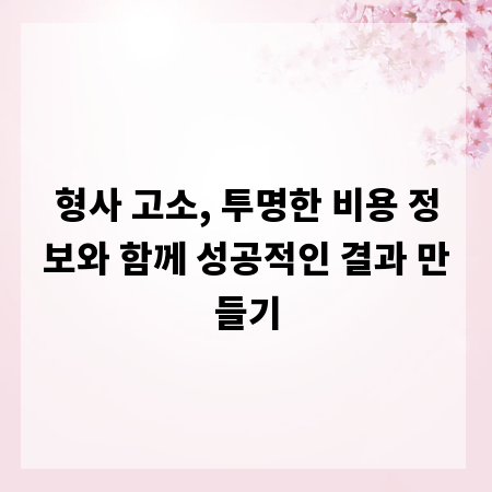 형사 고소, 투명한 비용 정보와 함께 성공적인 결과 만들기