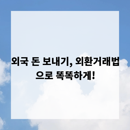 외국 돈 보내기, 외환거래법으로 똑똑하게!