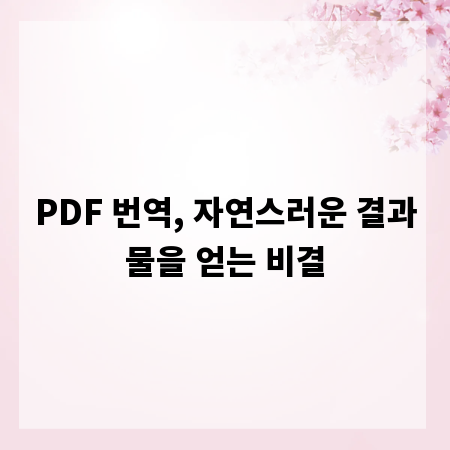 PDF 번역, 자연스러운 결과물을 얻는 비결
