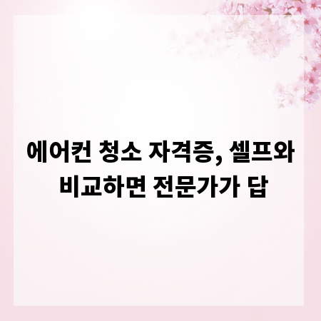 에어컨 청소 자격증, 셀프와 비교하면 전문가가 답