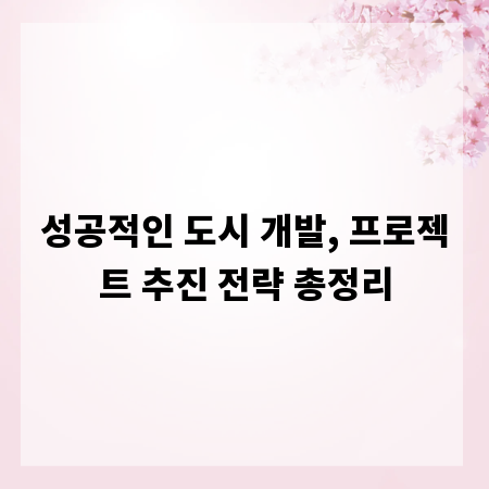 성공적인 도시 개발, 프로젝트 추진 전략 총정리