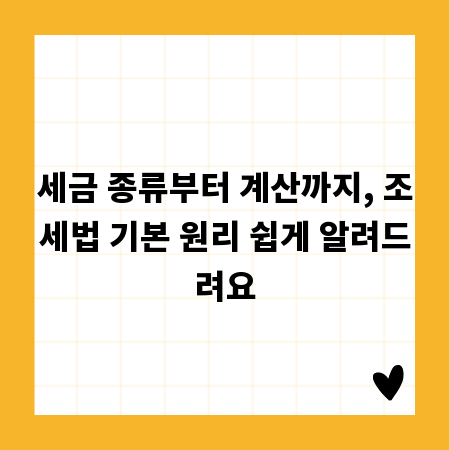 세금 종류부터 계산까지, 조세법 기본 원리 쉽게 알려드려요