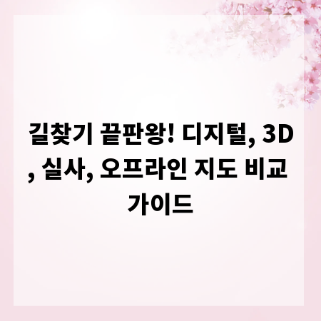 길찾기 끝판왕! 디지털, 3D, 실사, 오프라인 지도 비교 가이드