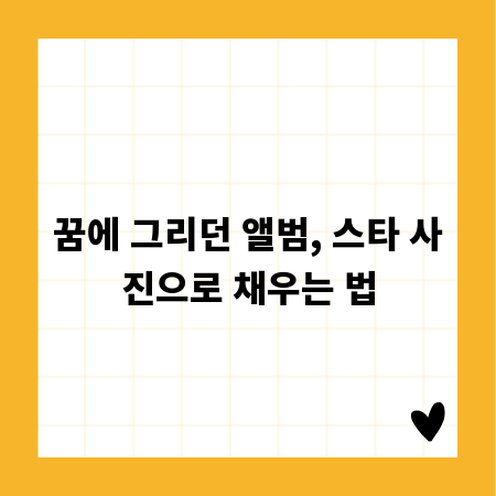 꿈에 그리던 앨범, 스타 사진으로 채우는 법