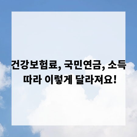 건강보험료, 국민연금, 소득 따라 이렇게 달라져요!