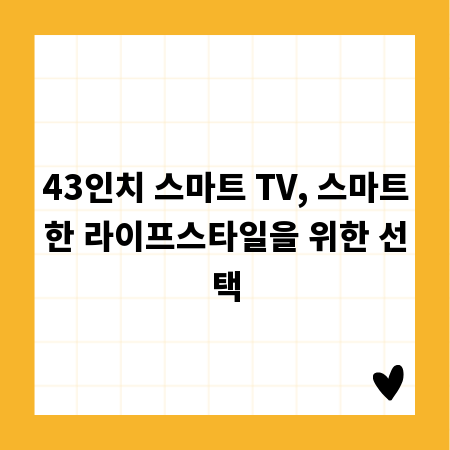 43인치 스마트 TV, 스마트한 라이프스타일을 위한 선택