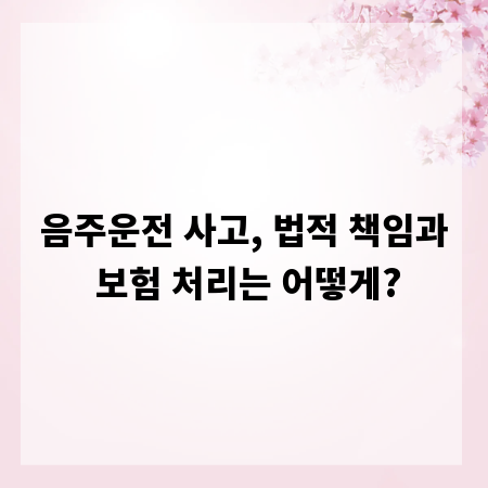 음주운전 사고, 법적 책임과 보험 처리는 어떻게?