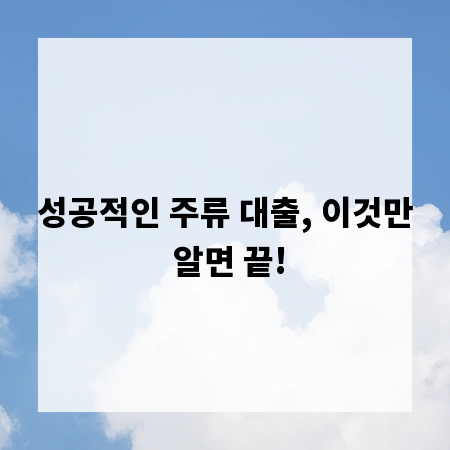 성공적인 주류 대출, 이것만 알면 끝!