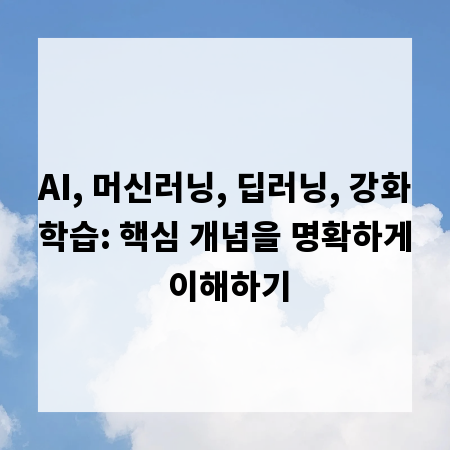 AI, 머신러닝, 딥러닝, 강화학습: 핵심 개념을 명확하게 이해하기