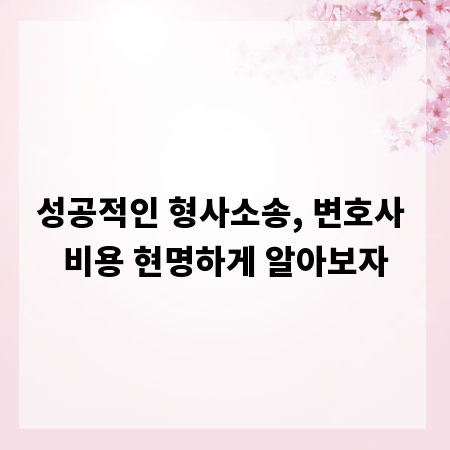 성공적인 형사소송, 변호사 비용 현명하게 알아보자