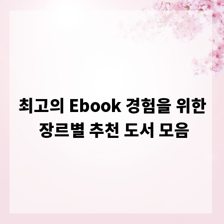최고의 Ebook 경험을 위한 장르별 추천 도서 모음