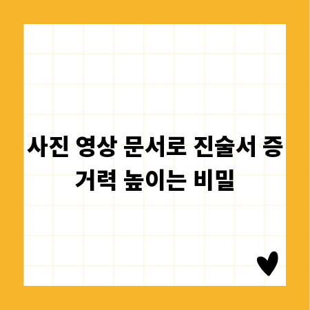 사진 영상 문서로 진술서 증거력 높이는 비밀