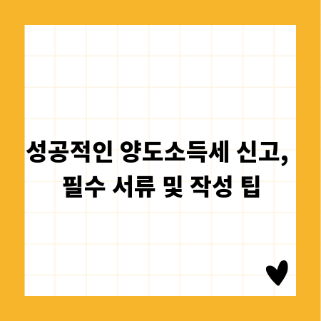 성공적인 양도소득세 신고, 필수 서류 및 작성 팁