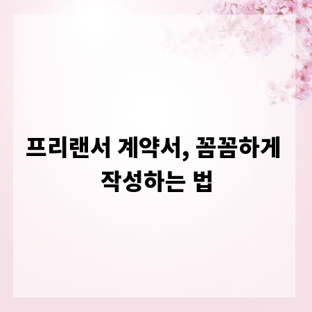 프리랜서 계약서, 꼼꼼하게 작성하는 법